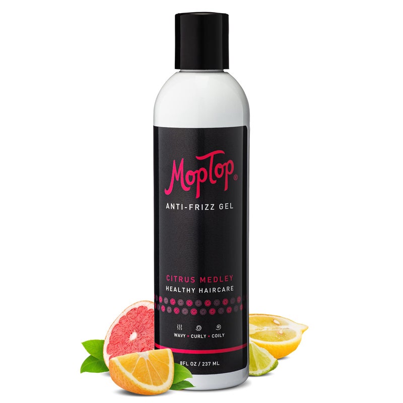 MopTop Salon Anti Frizz Gel, Medium Hold, Frizz Free Curly & Kinky-Coily Hair, Made with Aloe, Sea Botanicals & Honey, Reduces Frizz, Fixes Unmanageable Hair & Enhances Curls (8oz) - Image 1