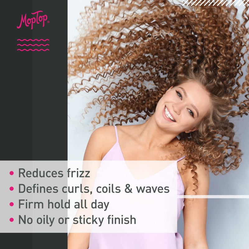 MopTop Salon Anti Frizz Gel, Medium Hold, Frizz Free Curly & Kinky-Coily Hair, Made with Aloe, Sea Botanicals & Honey, Reduces Frizz, Fixes Unmanageable Hair & Enhances Curls (8oz) - Image 4