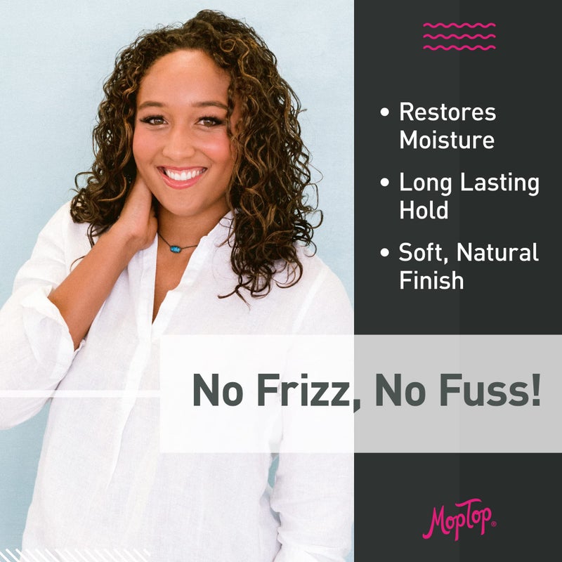 MopTop Salon Anti Frizz Gel, Medium Hold, Frizz Free Curly & Kinky-Coily Hair, Made with Aloe, Sea Botanicals & Honey, Reduces Frizz, Fixes Unmanageable Hair & Enhances Curls (8oz) - Image 2