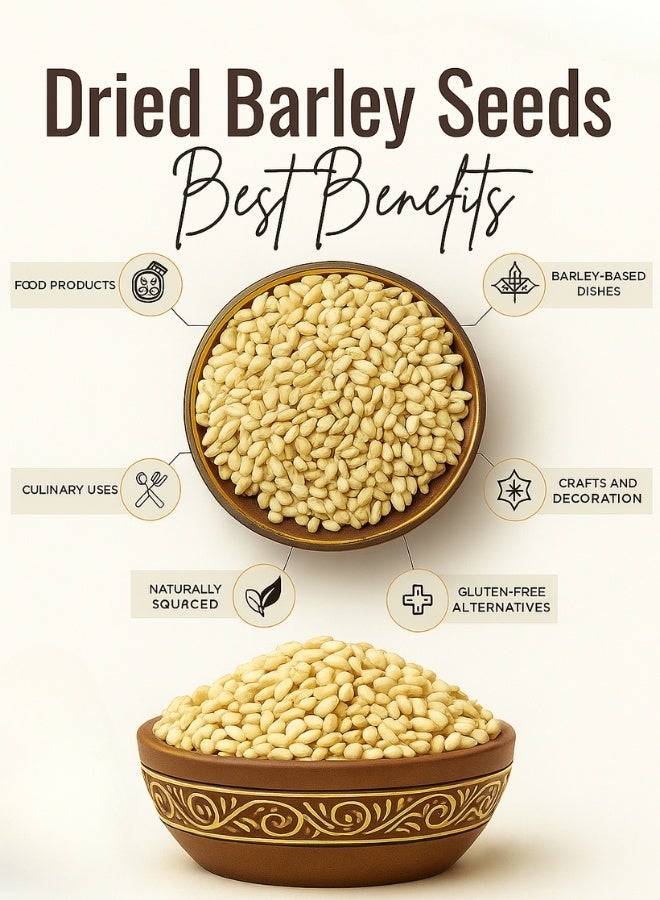 زهر بذور شعير الزهراء الكاملة المجففة - حبوب طبيعية غير معدلة وراثيًا للزراعة والطبخ والحرف اليدوية - عبوة قابلة لإعادة الإغلاق - 100 غرام - Image 4