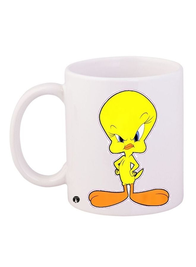 Tweety Printed Coffee Mug White/Yellow/Brown 11ounce