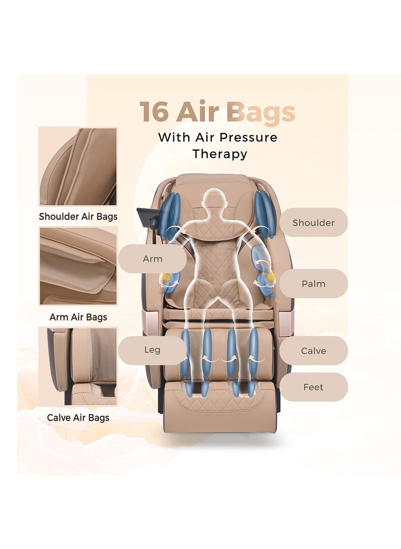 Sparnod Fitness Sparnod Fitness Deluxe Massage Chair Recliner: Experience Full-Body Massage with 5 Auto Programs, Zero Gravity, Built-in Heat, 16 Airbags, Hip & Seat Massage, Bluetooth Speakers  - Image 4