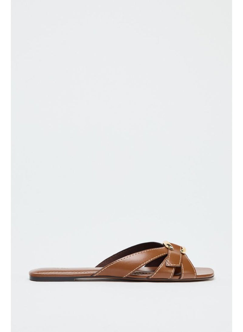 زارا صندل كروس أوفر بتفاصيل معدنية - Image 1