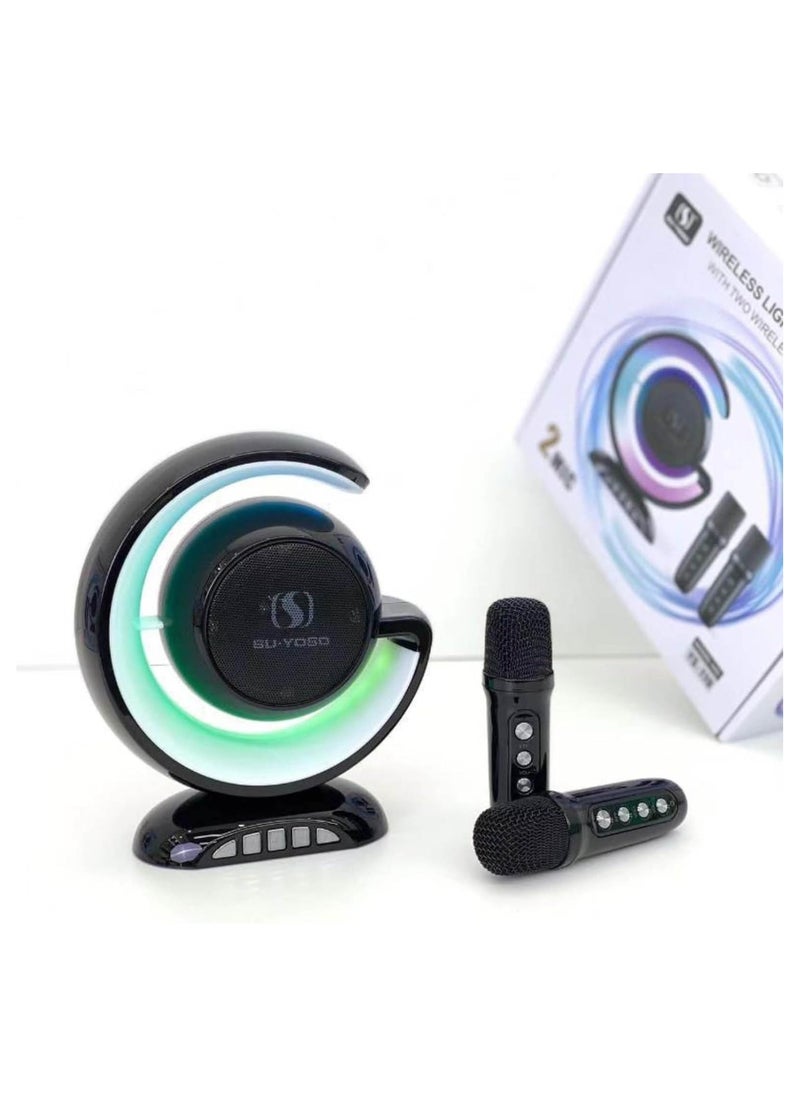 Generic Portable Bluetooth Speakers With Two Wireless Microphone Outdoor Speaker For parties  - Image 2