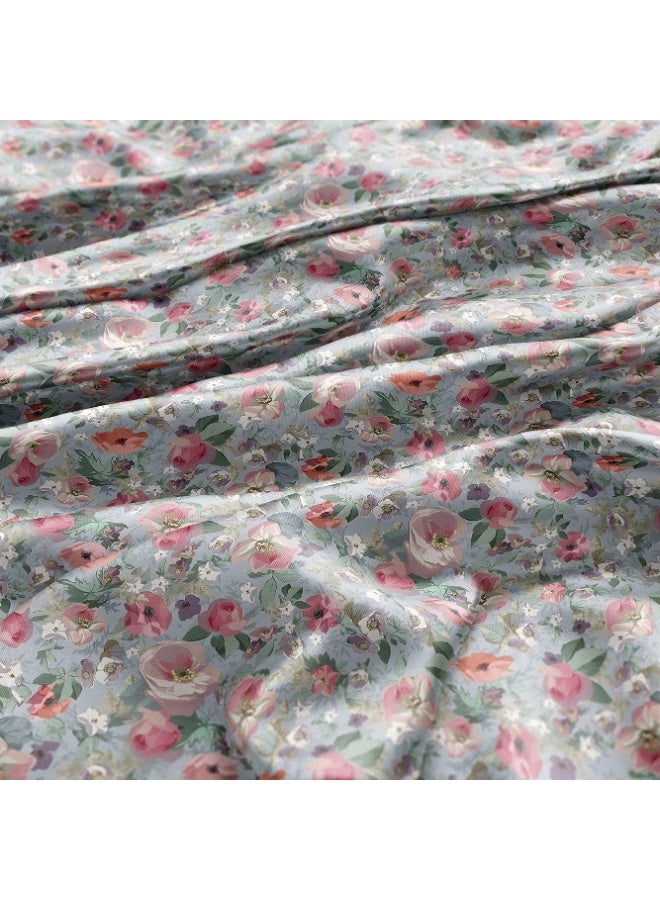 فيلاتو Ø¬Ù„Ø§Ø¨ÙŠØ© Ù…Ø®ÙˆÙŠØ± Ø¨ØªØµÙ…ÙŠÙ… Ø²Ù‡ÙˆØ± ÙˆØ±Ø¯ÙŠØ© Ø®Ø¶Ø±Ø§Ø¡ Ù…Ù† Ù‚Ù…Ø§Ø´ Ø­Ø±ÙŠØ± Ø§Ù„Ù„ÙŠÙ„ Ø¹Ø±Ø§Ù…Ù†ÙŠ Ø¨Ø§Ù„ÙŠØ§Ø±Ø¯Ø©ØŒ Ø¹Ø±Ø¶ 58 Ø¨ÙˆØµØ© - Image 3