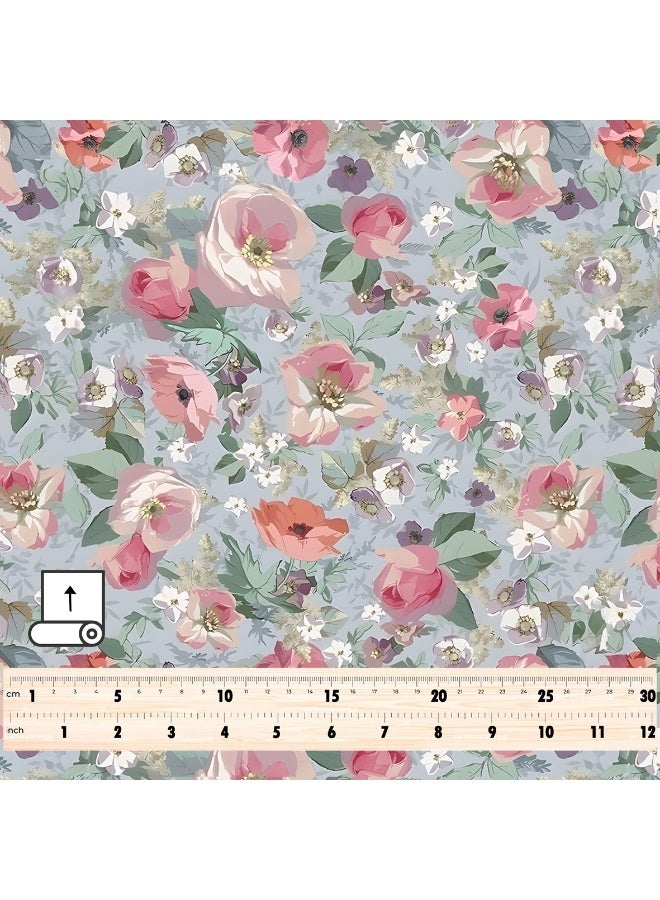 فيلاتو Ø¬Ù„Ø§Ø¨ÙŠØ© Ù…Ø®ÙˆÙŠØ± Ø¨ØªØµÙ…ÙŠÙ… Ø²Ù‡ÙˆØ± ÙˆØ±Ø¯ÙŠØ© Ø®Ø¶Ø±Ø§Ø¡ Ù…Ù† Ù‚Ù…Ø§Ø´ Ø­Ø±ÙŠØ± Ø§Ù„Ù„ÙŠÙ„ Ø¹Ø±Ø§Ù…Ù†ÙŠ Ø¨Ø§Ù„ÙŠØ§Ø±Ø¯Ø©ØŒ Ø¹Ø±Ø¶ 58 Ø¨ÙˆØµØ© - Image 4