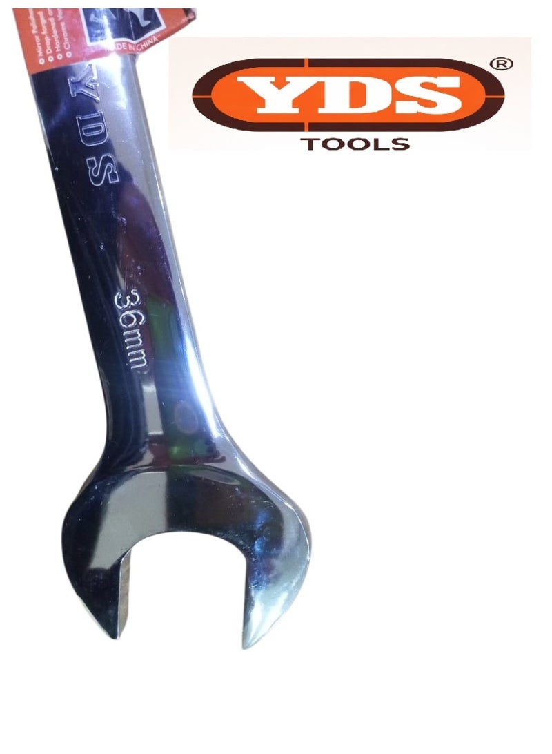 YDS Tools Double Open End Spanner 34 × 36mm – Model 10006137 – 830g Weight – Polished Chrome Steel Wrench for Heavy-Duty Industrial Use - Image 3