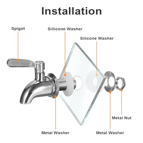BTSKY 2 Pack Stainless Steel Beverage Dispenser Replacement Spigot Fits 16mm（5/8 inch）Opening - No Lead Dispenser Replacement Faucet, Polished Finish - Image 2