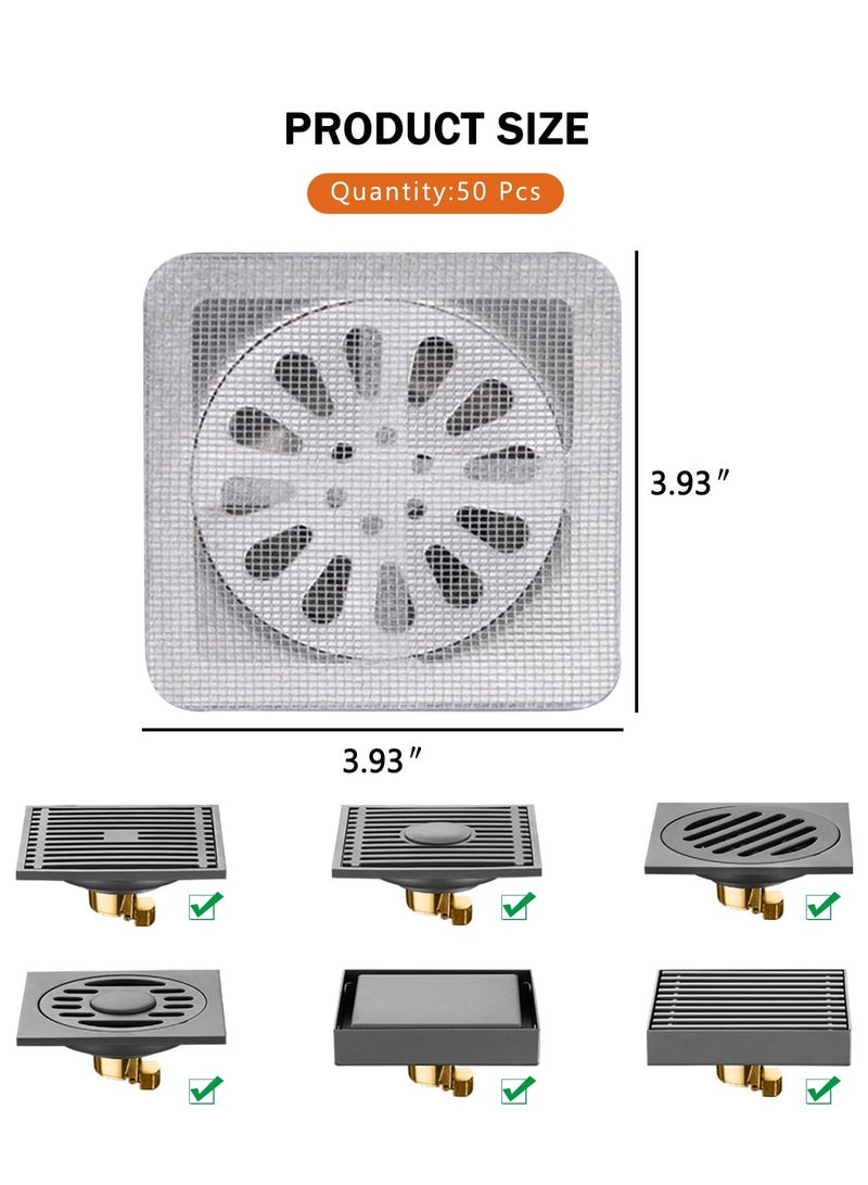 50 PCS Floor Sewage Sticker,Disposable Drainage Convenient Collector, Anti-Blocking Anti-Insect Filter Debris Paste Fiber Sticker, Sewage Filter Screen, Bathroom, Laundry, Bathtub, Kitchen, Sink - Image 2