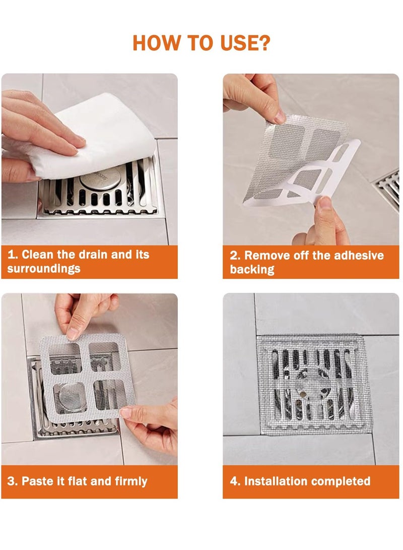 50 PCS Floor Sewage Sticker,Disposable Drainage Convenient Collector, Anti-Blocking Anti-Insect Filter Debris Paste Fiber Sticker, Sewage Filter Screen, Bathroom, Laundry, Bathtub, Kitchen, Sink - Image 5