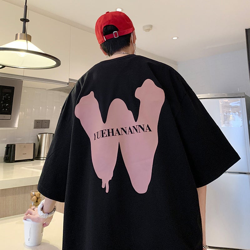 Short-Sleeved T-Shirt Men'S Heavy Cotton 200G American Retro Plus Size Loose Half-Sleeved T-Shirt For Students - Image 3