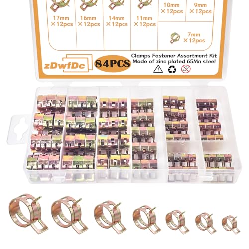 zDwfDc 84PCS 717mm Fuel Line Hose Clamps Spring Clamp Silicone Vacuum Wire Air Pipe Bushing Automotive Replacement Fastener Selection Kit DD006c - Image 1