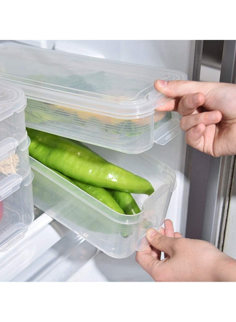 3 Layer Plastic Refrigerator Fridge  Storage Box Containers Bins Kitchen Cabinet Organizer Stackable Boxes with Lids Clear - Image 2