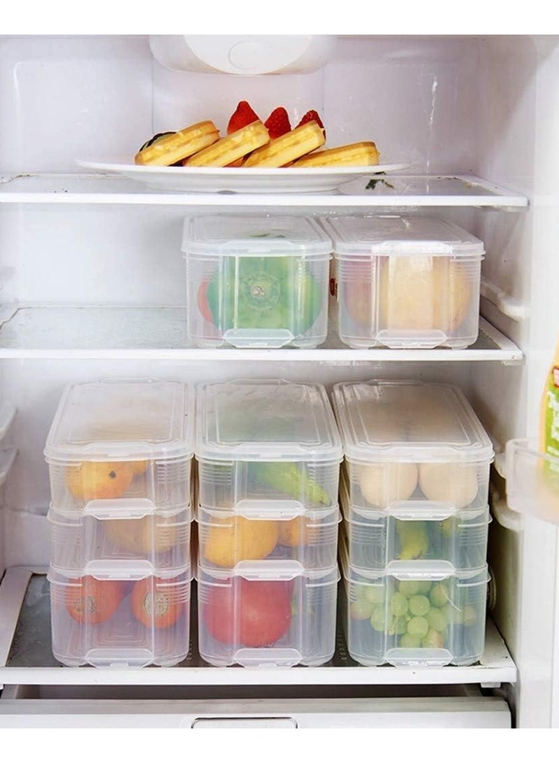 3 Layer Plastic Refrigerator Fridge  Storage Box Containers Bins Kitchen Cabinet Organizer Stackable Boxes with Lids Clear - Image 3