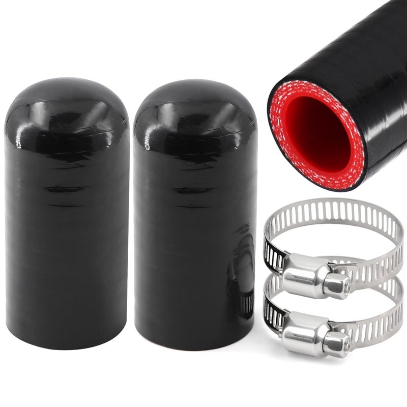 TuoLauthon 2Pcs High Temperature 4Ply Reinforced Silicone Hose Cap ID 78 Inch22mm Hose End Plug For Turbo Bypass ValveFix LeakThrottle Body Water PortHeater CoreCoolant Heater Vacuum Water Port - Image 3