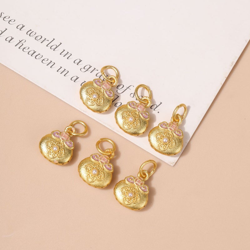 Lotus Gourd Charm for DIY Jewelry No. 13 pearl wallet 