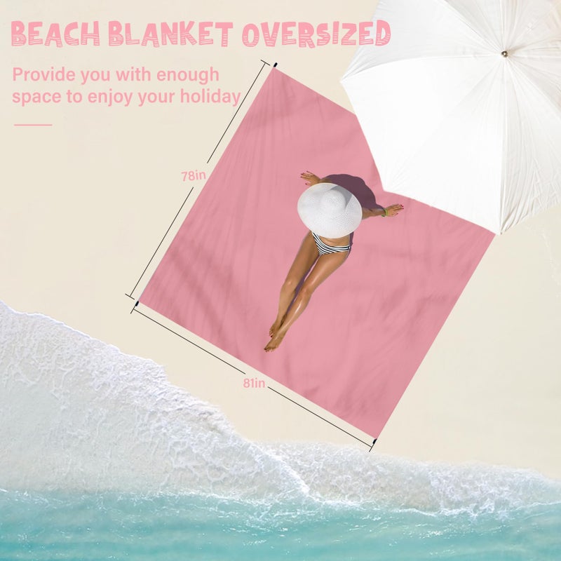 Aroveea Beach Blanket Waterproof Sandproof 1-7 Adult Oversized 78 '' Ã— 81 '' Lightweight Durable Compact Sand Free Beach Mat for Travel Camping Hiking Picnic Blanket Extra Large - Image 2