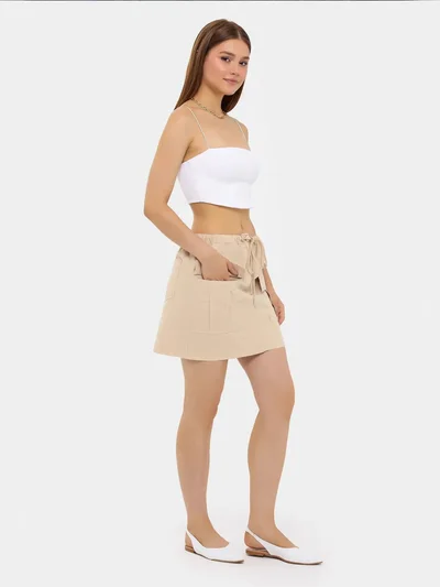 HICCUP Cotton Low-Rise Cargo Skirt