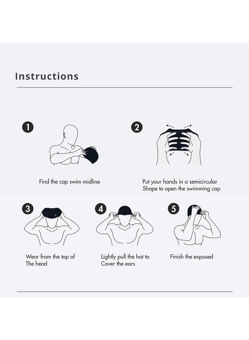 Spall Swimming Cap Comfortable Rubber Swim Bubble Cap Waterproof High Elastic For Long Short And Curly Hair Braids Silicone Shower Hat Keep Hairstyle - Image 4