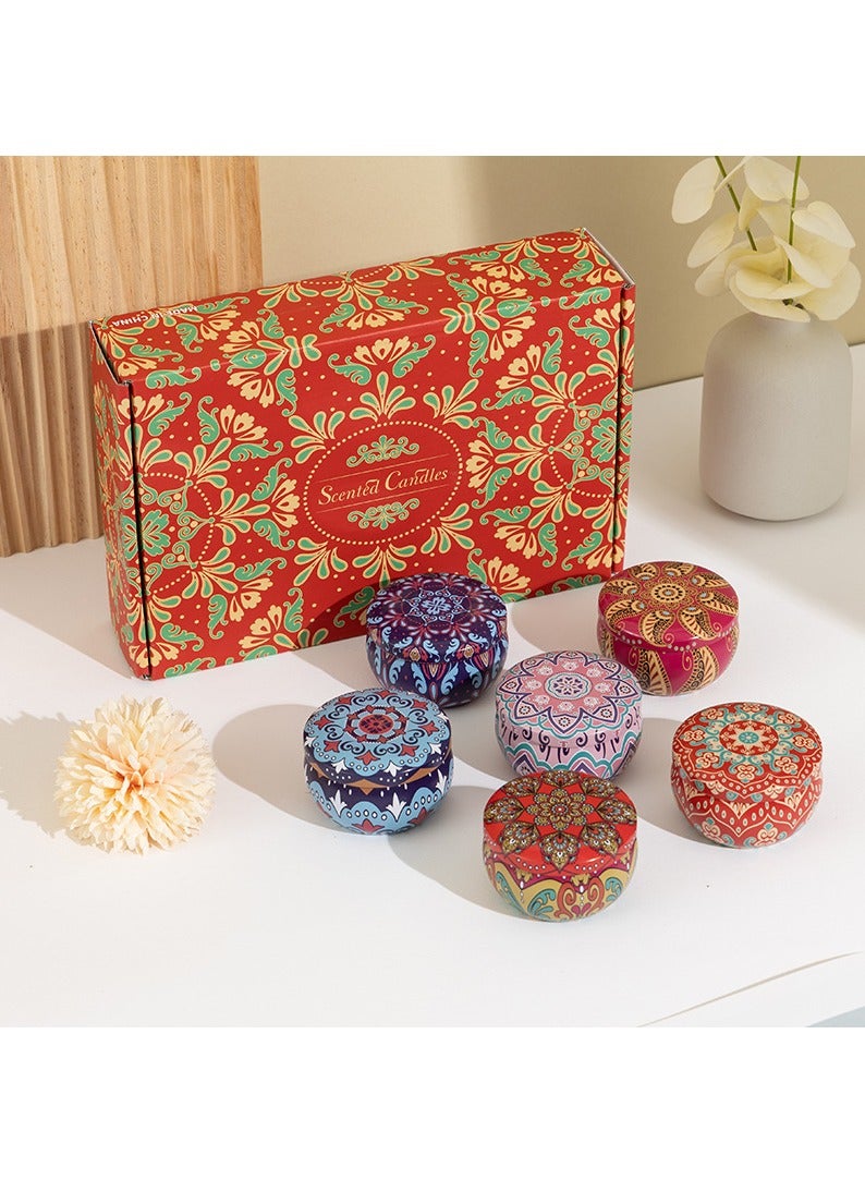 Set of 6 Gifts Scented Candles Gift Box Soy Candles Scented Candle Gift Box Set for Birthday gift Wedding, Party Souvenir ,Bathroom,Yoga Valentine's Gift Ramadan Eid Gift  - Image 1