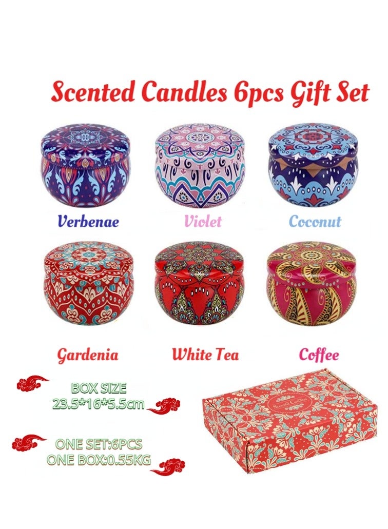 Set of 6 Gifts Scented Candles Gift Box Soy Candles Scented Candle Gift Box Set for Birthday gift Wedding, Party Souvenir ,Bathroom,Yoga Valentine's Gift Ramadan Eid Gift  - Image 2