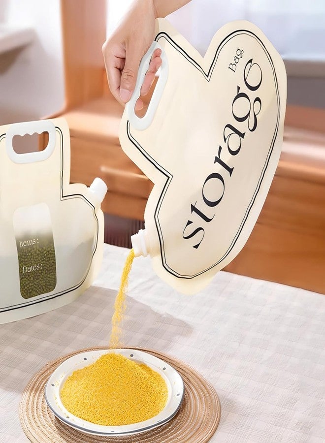TUPERMAR Portable Storage Bag Grain Kitchen Storage Bags with Cap Handle Diameter Good Airtight Sealing Rice Wheat Beans Pulses Food Storage Basket Space Saving Moisture Proof - Image 2