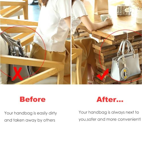 KSMD Purse Hooks for Table and Bars,Portable Purse Hanger Organizers Hooks Handbag Holder Pocketbook Holder Bag Storage for Desk Bag Hook,Foldable Folding Table Hook Hanger (Benthos) - Image 5