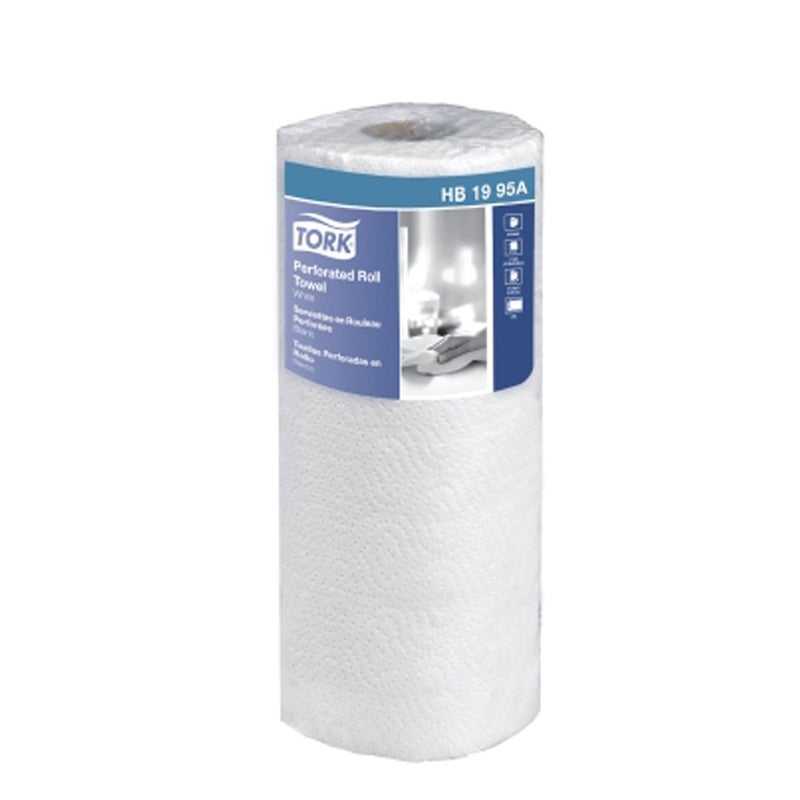 Tork HB1995A Perforated Jumbo 2-Ply Roll Towel, White - Image 3