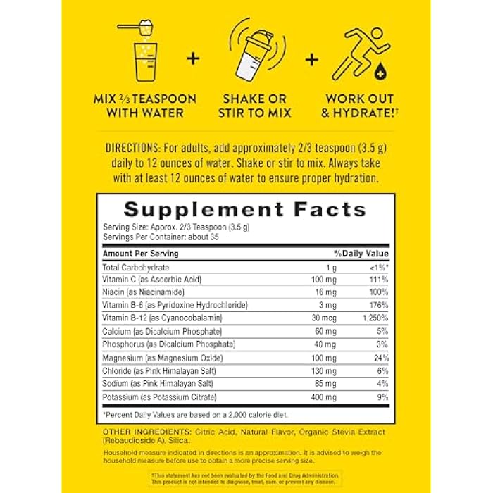 Nature's Truth Electrolytes Powder | No Sugar | with B Vitamins | Refreshing Lemon Flavor | Vegan, Non-GMO & Gluten Free Supplement for Hydration - Image 2