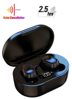 Generic MIUMIUPOP Wireless Bluetooth Earbuds Mini Size with LED Display Lmmersive Bass Stereo Noise Cancelling Headphones Headset for Sports/Home/Work Black  - Image 1