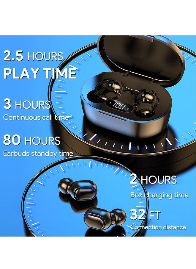 Generic MIUMIUPOP Wireless Bluetooth Earbuds Mini Size with LED Display Lmmersive Bass Stereo Noise Cancelling Headphones Headset for Sports/Home/Work Black  - Image 4
