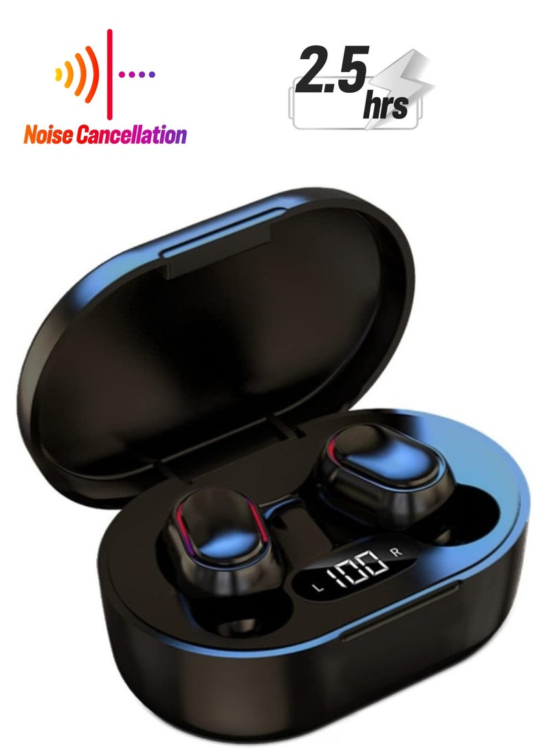 Generic MIUMIUPOP Wireless Bluetooth Earbuds Mini Size with LED Display Lmmersive Bass Stereo Noise Cancelling Headphones Headset for Sports/Home/Work Black  - Image 1