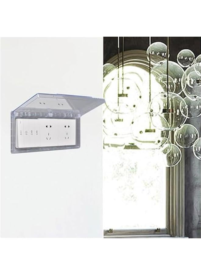 3 Gang Waterproof Outlet Cover Outlet Panel Cover Flip Weatherproof Cover Outlet Cover for Home Improvement Living Room, Transparent - Image 4