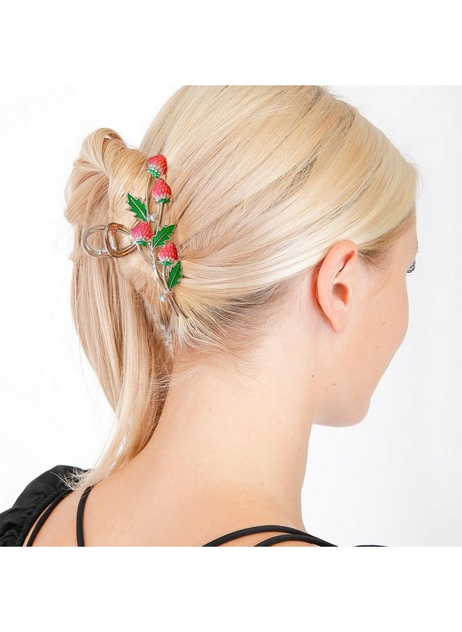 AEGYPIUS - Strawberry Hair Clips ; Metal Claw Clip Hair Clip ; Large Claw Clip ; Hair Claws Clips ; Strawberry Claw Clip Hair Styling Accessories ; Durable Metal Claw Clips ; Suitable For Women And Girls (Red） - Image 1