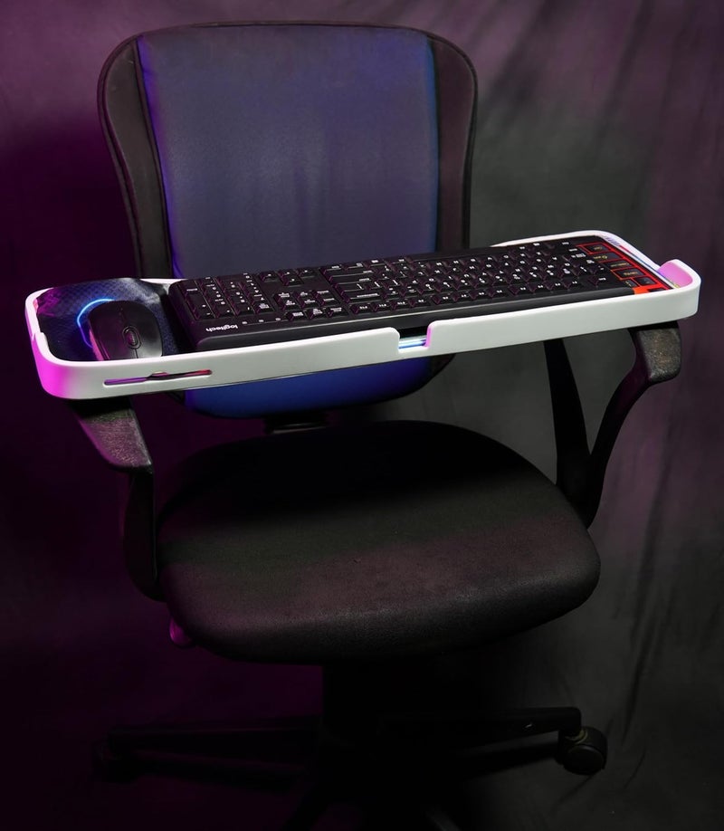 OS Enterprise Keyboard Mouse Chair Tray System Unique Curvy Design Gives Rich Look for Home Office Computer Desk Piano Theme