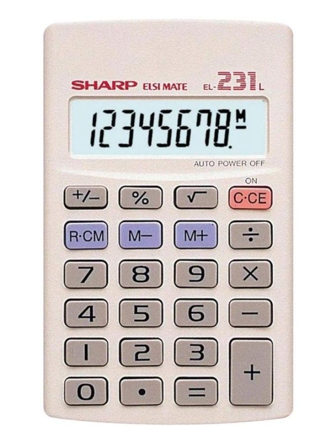 SHARP Sharp Pocket Calculator Grey  - Image 2