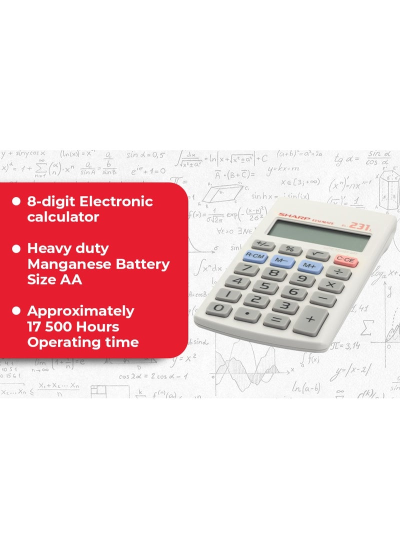 Sharp Pocket Calculator Grey