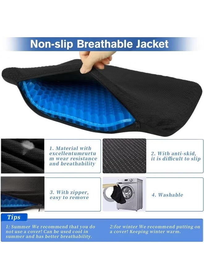 Gel Seat Cushion with Honeycomb Design, Breathable Chair Cushion with Non-Slip Cover for Office Chair, Car Seat, Wheelchair and Home Use - Image 3