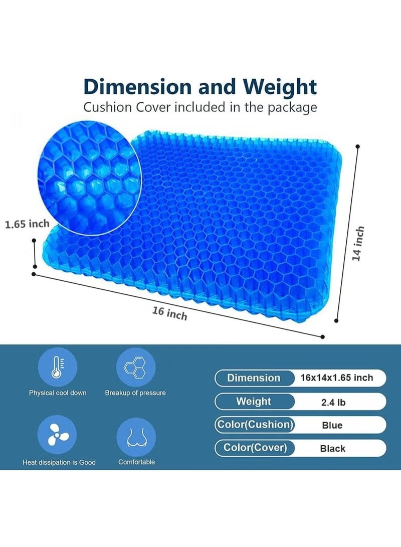 Gel Seat Cushion with Honeycomb Design, Breathable Chair Cushion with Non-Slip Cover for Office Chair, Car Seat, Wheelchair and Home Use - Image 4