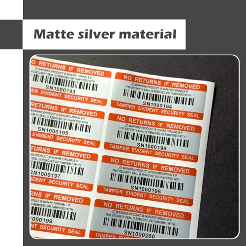 ILMBVM 120pcs Tamper Proof Barcode Stickers,Security Label, Warranty Void Sticker with Individual Serial Number,Sealing Label for Package(2x0.8 inches) - Image 5