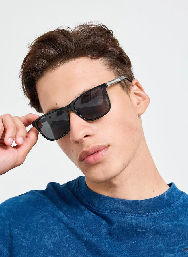 Styli Solid Square Frame Sunglasses