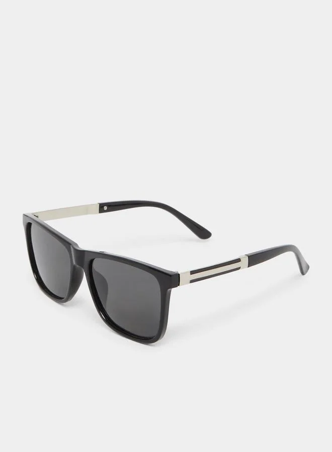 Styli Solid Square Frame Sunglasses