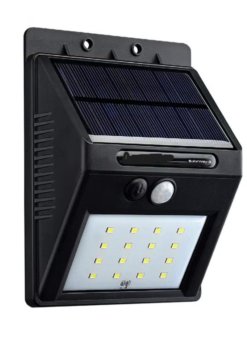Zaros LED Solar Light Outdoor, Wireless Motion Sensor Security Wall Night Light with 120 Degree Angle, Wall Mount Kit and Auto Power Support for Garden, Patio, Path Lightning, SolarWay-3 Black 10.7x14.3x10.7 centimeter  - Image 1