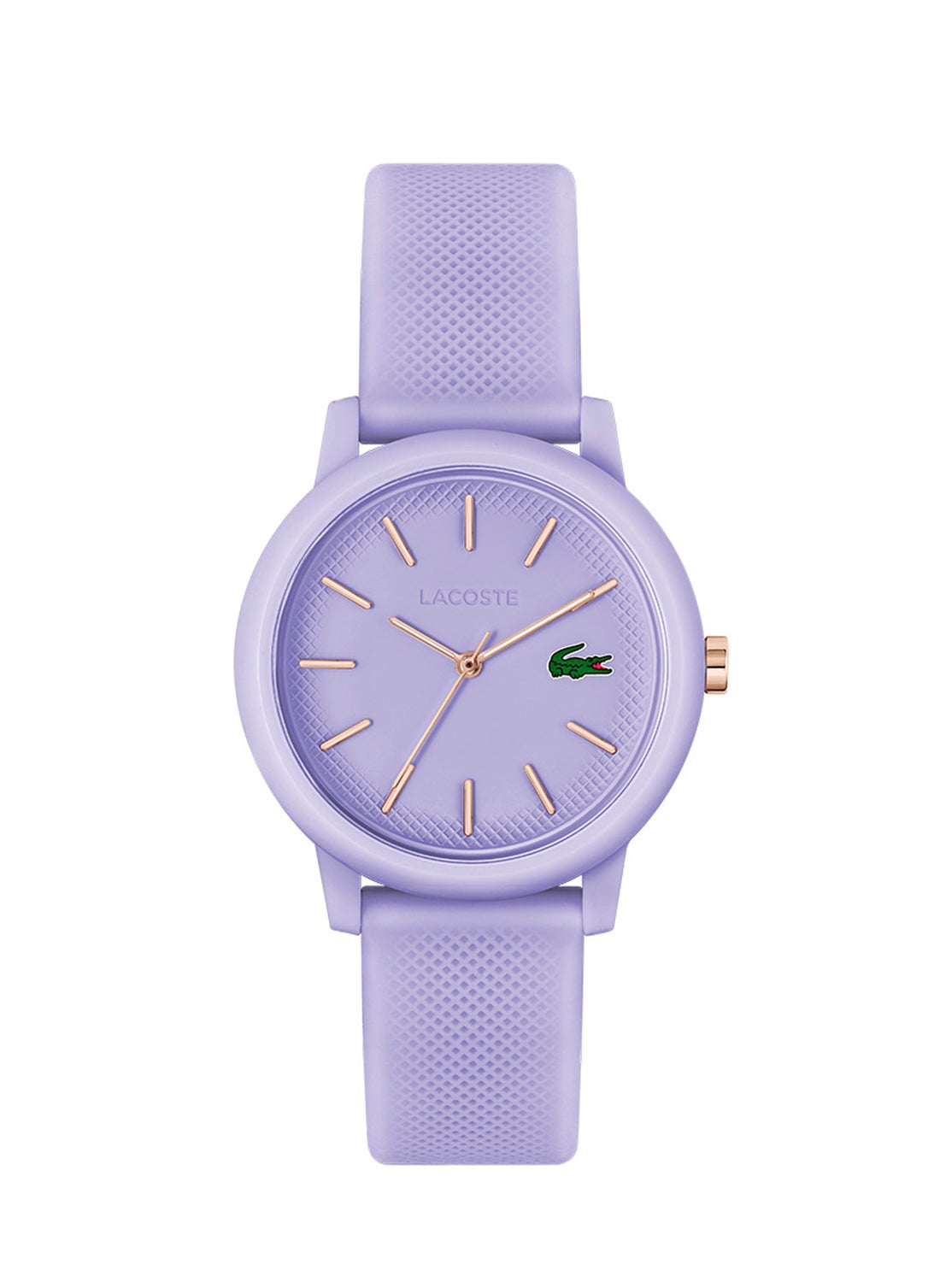 LACOSTE Women's Analog Round Shape Silicone Wrist Watch 2001317 - 36 Mm 