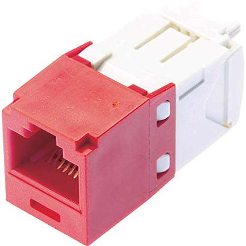 Panduit CJ688TGRD Category-6 8-Wire TG-Style Jack Module, Red - Image 1