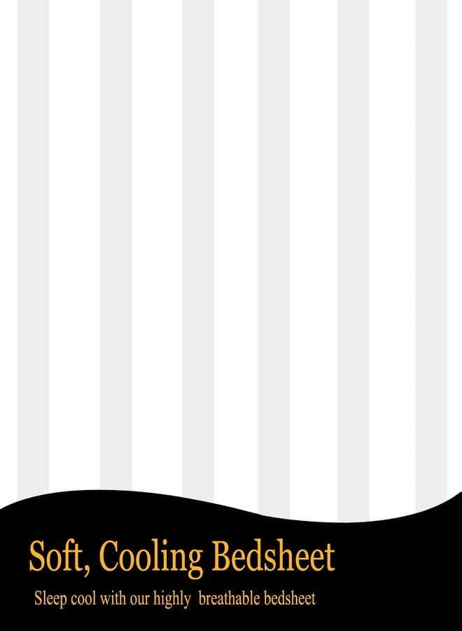 FRESH FROM LOOM ملاءات سرير مسطحة مقاس كينج من الألياف الدقيقة المقاومة للتجاعيد | ناعمة وآمنة على البشرة | تسمح بمرور الهواء | قماش ناعم مناسب لجميع الفصول | طقم ملاءات سرير مزدوج مع غطاءين للوسائد (108 × 108 بوصة، أبيض) - Image 5