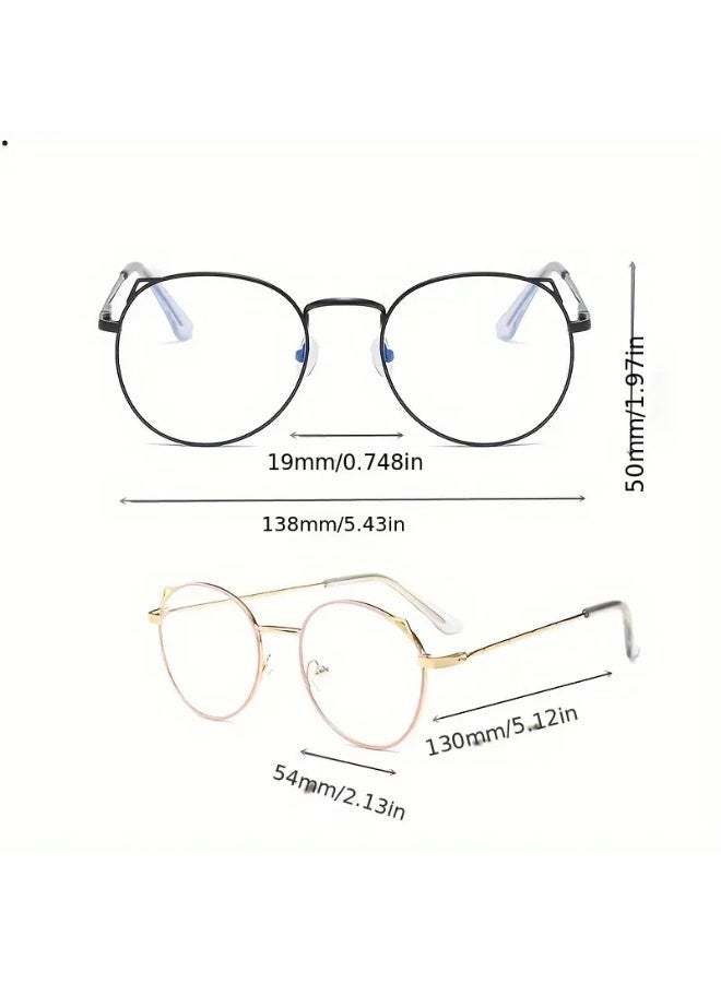 SCENT HOUSE Fashion Cat Ear Oval Blue Light Blocking Glasses – Cute & Trendy Frame for Daily Eye Protection with Case - Image 2