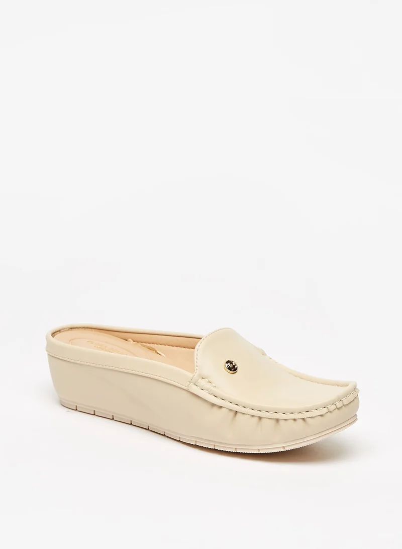 Flora Bella By Shoexpress Womens Stud Embellished Wedge Heel Mules