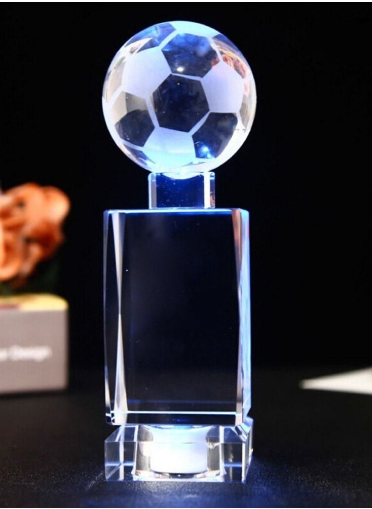 Astylway Crystal Table Lamp Football  RGB Color Changing Night Light K9 Crystal Ball Night Lamp with Base  - Image 1