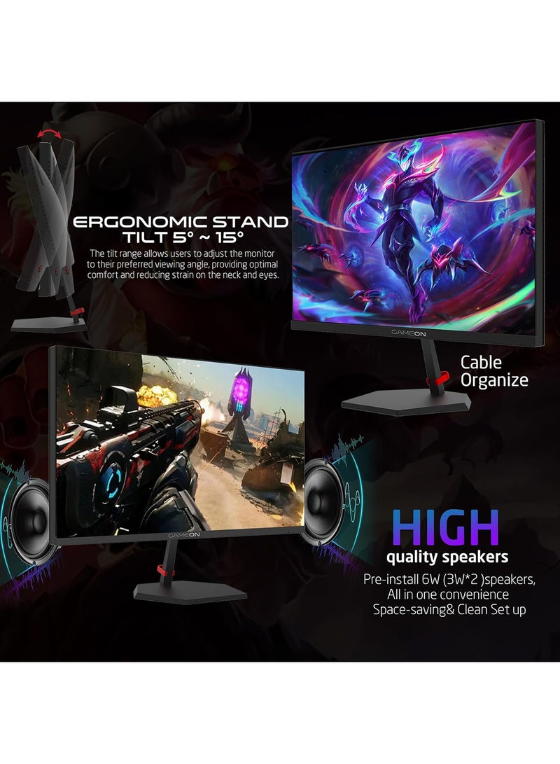 GAMEON 27 Inch QHD Gaming Monitor, 180Hz IPS Display, 1ms Response Time, HDMI 2.1, Flat Screen, FreeSync & G-Sync Compatible, 2560×1440, PC & Console Ready black - Image 4